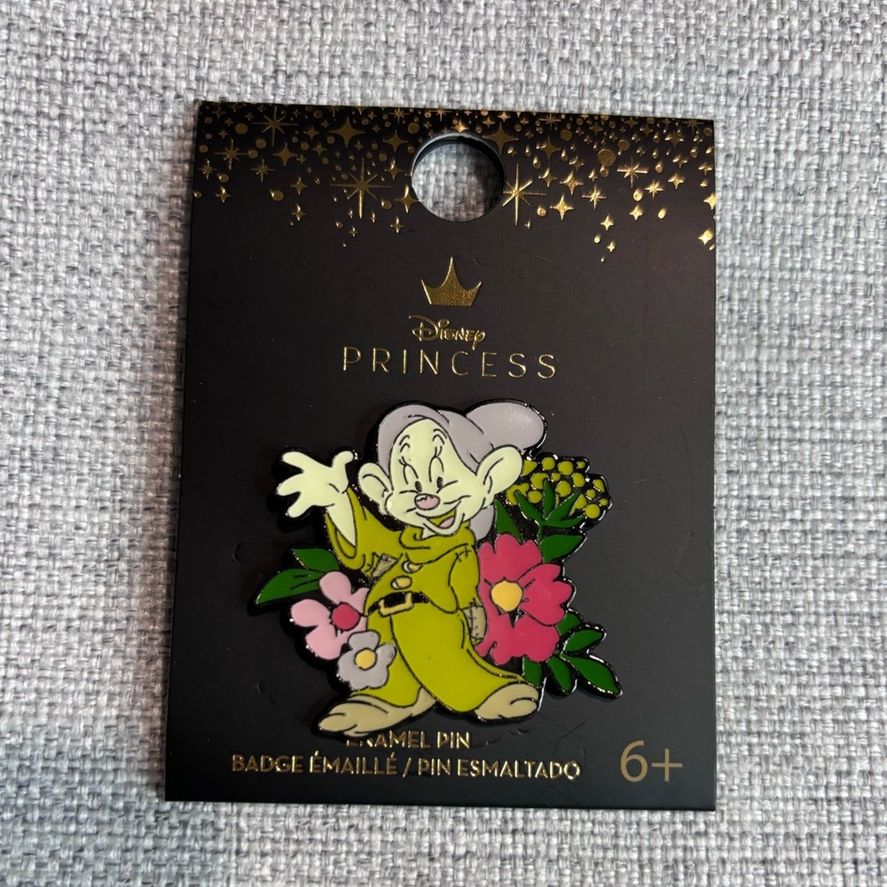 Loungefly Disney Snow White and the Seven Dwarfs Dopey Floral Enamel Pin